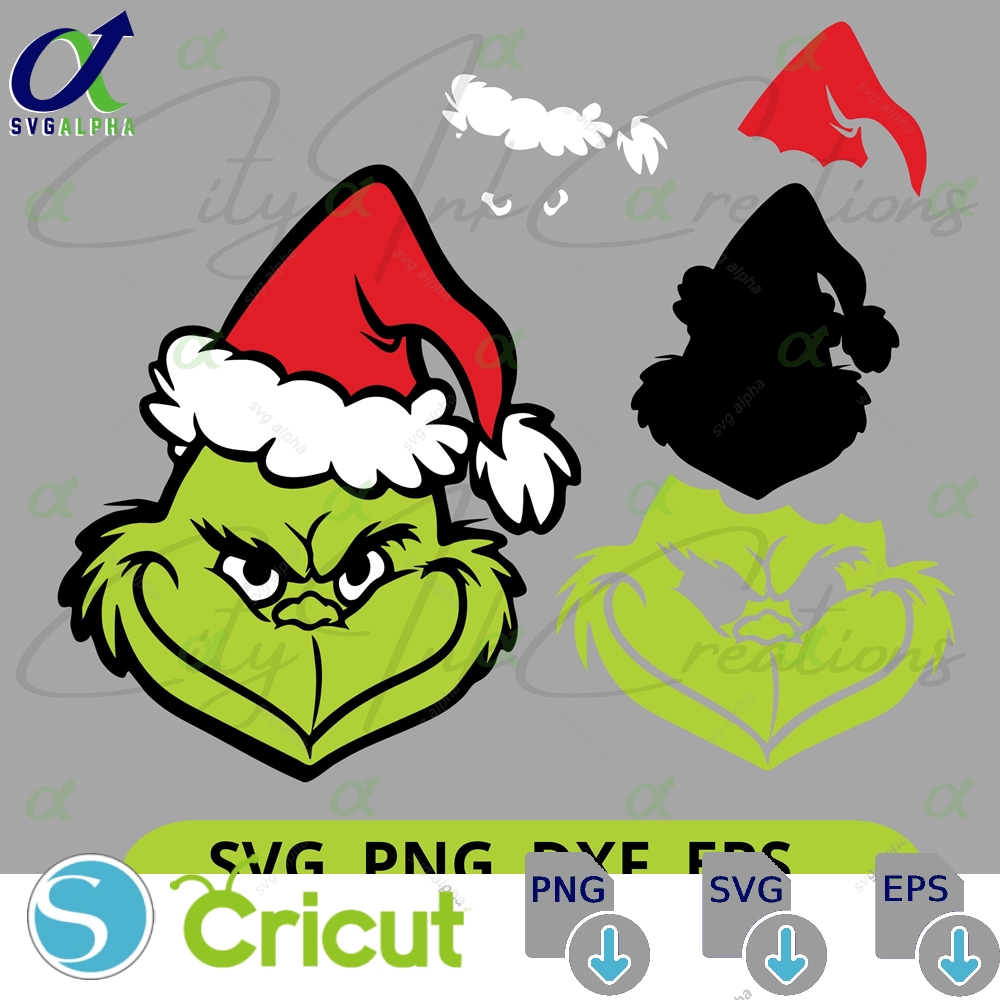 Grinch Face Svg Grinch Png Dxf Sublimation Design Layered Grinch Svg Christmas Svg Grinch Layered Svg Cricut Grinch Ornaments Svg Hat