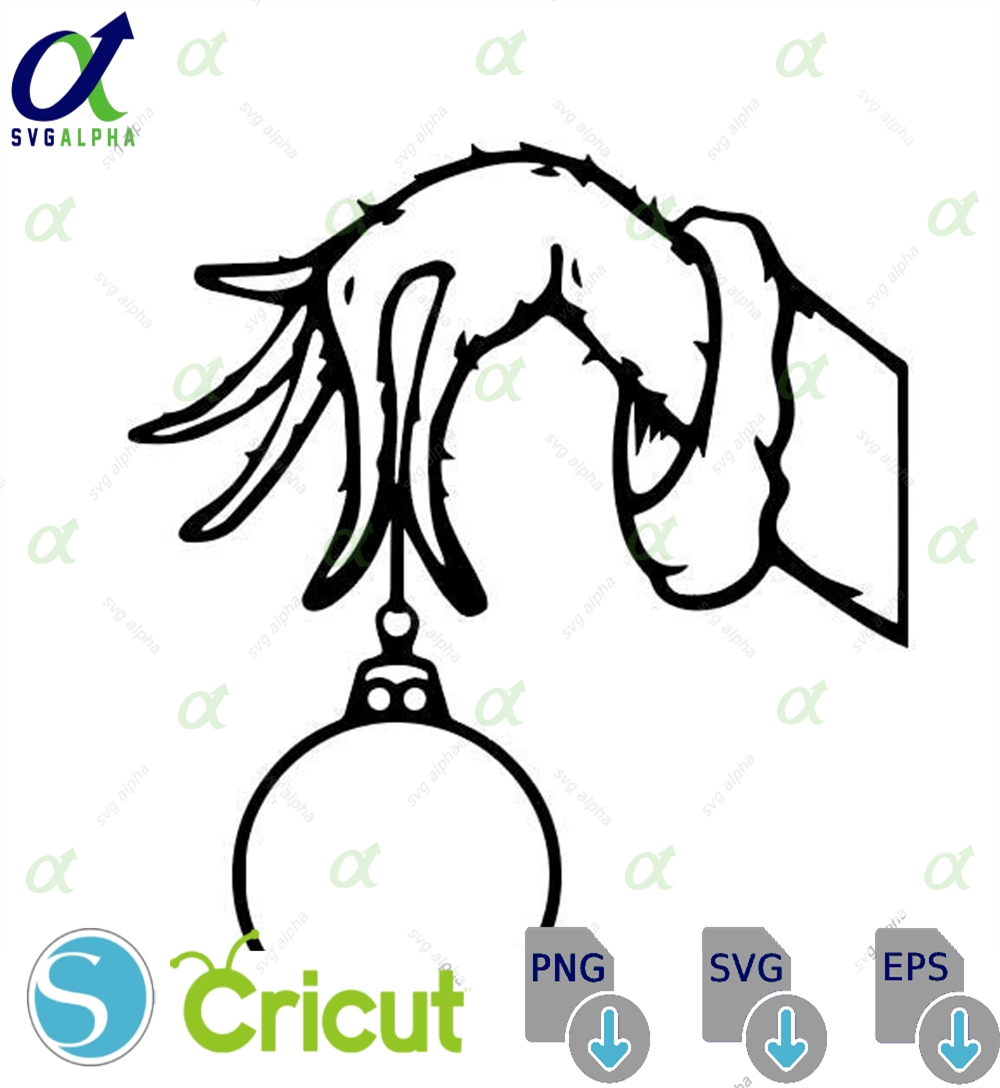 Grinch Hand Svg Grinch Clip Art Grinch Ornament Grinch Smile Christmas Svg Cricut Silhouette Digital Download Svg Png