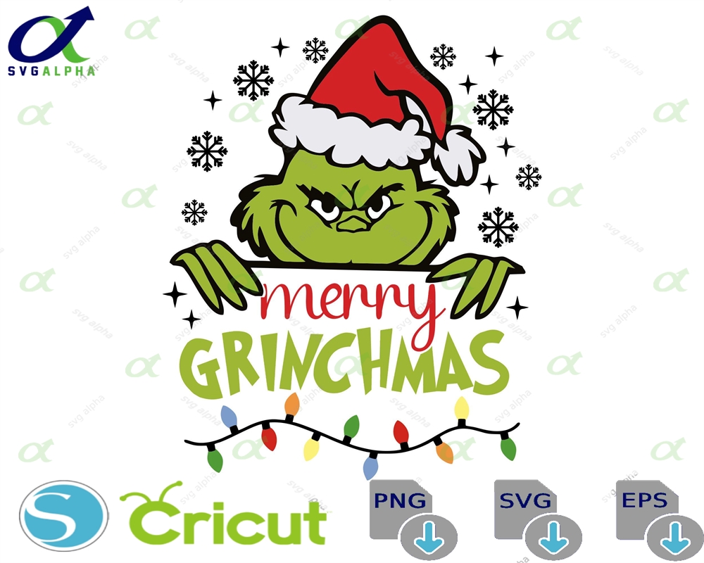Merry Grinchmas Svg Christmas Holiday Cut Files For Cricut Instant Download