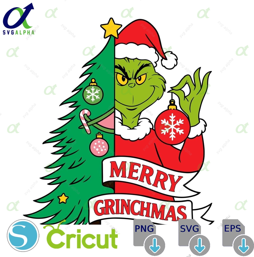 Merry Grinchmas Svg Png Files Clipart Christmas Print Png Digital Download Cricut Cut Files Merry Grinchmas Silhouette Cut Files